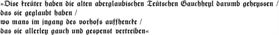 „Fuchs, Ursprung des Pflanzennamens“ in Frakturschrift