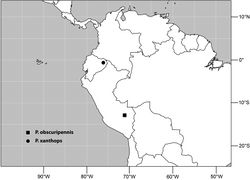 Figure 52. Distribution of Planinasus xanthops sp. n. (dot) and Planinasus obscuripennis sp. n. (square).