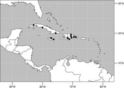 Figure 64. Distribution of Planinasus insulanus sp. n.