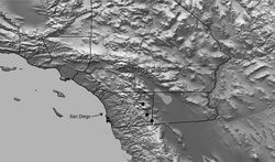 Map 22. Aptostichus hedinorum Bond sp. n., distribution of known specimens.