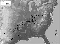 Figure 12. Distribution map for Zealeuctra arnoldi and Zealeuctra claasseni.