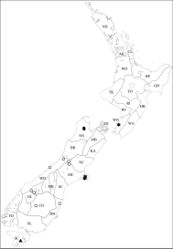 Figure 5. Known collection localities of Pseudoexeirarthra gen. n. Pseudoexeirarthra sungmini sp. n.: black circles; Pseudoexeirarthra kwangguki sp. n.: black triangle; Pseudoexeirarthra youngboki sp. n.: black square; Pseudoexeirarthra seiwoongi sp. n.: black stars; Pseudoexeirarthra parkeri sp. n.: white circles.