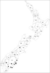 Figure 6. Known collection localities of Pseudoexeirarthra gen. n. Pseudoexeirarthra hlavaci sp. n.: black circles; Pseudoexeirarthra nomurai sp. n.: black triangle.