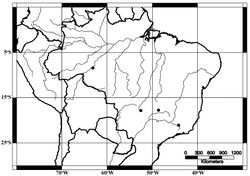 Figure 9. Geographic distribution of Acangaobitermes krishnai, gen. et sp. n.